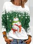 Rundhals Weihnachten Schneemann Sweatshirt