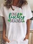 Damen Buchstabe Kurzarm T-Shirts T-Shirt Rundhals Lässig Sommer Oberteile