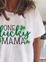 Damen Buchstabe Kurzarm T-Shirts T-Shirt Rundhals Lässig Sommer Oberteile
