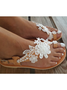 Damen Romantisch Weiß Blume Dekorativ Hochzeit Sandale