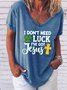 Damen Buchstabe Kurzarm T-Shirts T-Shirt V-Ausschnitt Lässig Sommer Oberteile