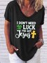 Damen Buchstabe Kurzarm T-Shirts T-Shirt V-Ausschnitt Lässig Sommer Oberteile