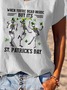 Damen Buchstabe Kurzarm T-Shirts T-Shirt V-Ausschnitt Lässig Sommer Oberteile