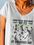 Damen Buchstabe Kurzarm T-Shirts T-Shirt V-Ausschnitt Lässig Sommer Oberteile