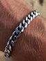Herren Sechs Seiten Gemahlen Kubanisch Edelstahl Armband
