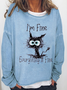 Damen Rundhals Tier Retro Herbst Langarm Sweatshirt