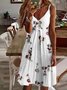 Damen Geblümt Ärmellos Sommer Kleid Spaghettiträger Täglich Lässig Mini Tanktop H-Linie Kleid