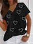 Liebe Muster Lässig Farbblock Shirts & Blusen