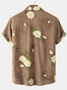 Baumwolle Leinen Stil Vielseitige Bluse mit Pflanze Blume Print