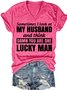 Damen Buchstabe Kurzarm T-Shirts T-Shirt V-Ausschnitt Lässig Sommer Oberteile