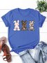 Damen Tier Kurzarm T-Shirts T-Shirt Rundhals Lässig Sommer Oberteile