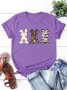 Damen Tier Kurzarm T-Shirts T-Shirt Rundhals Lässig Sommer Oberteile