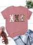 Damen Tier Kurzarm T-Shirts T-Shirt Rundhals Lässig Sommer Oberteile