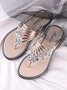 Damen Diamant Flach Zehentrenner-Sandalen