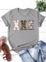 Damen Tier Kurzarm T-Shirts T-Shirt Rundhals Lässig Sommer Oberteile