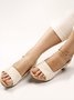 Retro Unifarben Einfach Offen Blockabsatz Sandale