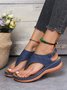 Bestickt Welle Muster Retro Lässig Zehentrenner-Sandalen