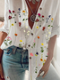 Print Langarm Bluse