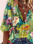 Lässig Normal Print Bluse
