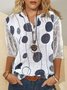 Polka Dots Mittler Ärmel Bluse