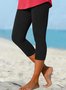 Damen Unifarben Lässig Alle Jahreszeiten Fünfte Hose Leggings
