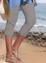 Damen Unifarben Lässig Alle Jahreszeiten Fünfte Hose Leggings