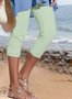 Damen Unifarben Lässig Alle Jahreszeiten Fünfte Hose Leggings