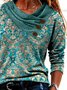 Passen Kreuz Kragen Geometrisch Blusen & Shirts