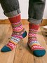 Lässig Ethnisch Muster Hase Samt Socken