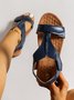 Retro Unifarben Lässig Klettverschluss Tragbar Sandale