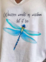 Urlaub V-Ausschnitt Libelle T-Shirt