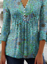 V-Ausschnitt Ethnisch Lässig Blusen & Shirts