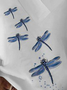 Lässig Libelle Print V-Ausschnitt Langarm Stricken Sweatshirt