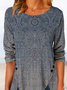 Damen Lässig Paisley Herbst Polyester Täglich Weit Langarm H-Linie Regelmäßig Blusen & Shirts