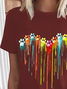 Rundhals Farbverlauf Regelmäßige Passform T-Shirt