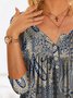 Lässig Paisley Herbst Mikroelastizität Weit Jersey Pullover A-Linien Regelmäßig Blusen & Shirts für Damen