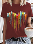 Rundhals Farbverlauf Regelmäßige Passform T-Shirt