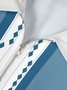 Lässig Kunst Sammlung Geometrisch Streifen Farbblock Muster Revers Kurzarm Polo Print Oberteile