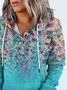 Lässig Geblümt Herbst Täglich Weit Regelmäßig H-Linie Mittel Elastizität Regelmäßig Größe Sweatshirts für Damen
