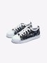 Halloween Schwarz Schädel Print Betrübt Schnürung Sneakers