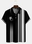Urlaub Stil Hawaiische Serie Farbverlauf Streifen Geometrisch Pflanze Kokosnuss Baum Element Muster Revers Kurzarm Polo Print Oberteile