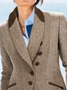 Damen Lässig Unifarben Winter Polyester Normal Langarm H-Linie Regelmäßig Regelmäßig Größe Blazer