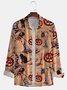 Herren Halloween Grafik Print Langarm Bluse