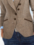 Damen Lässig Unifarben Winter Polyester Normal Langarm H-Linie Regelmäßig Regelmäßig Größe Blazer