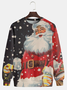 Herren Weihnachten Grafik Print Rundhals Sweatshirt
