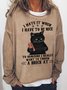 Damen Rundhals Katze Einfach Frühling/Herbst Langarm Sweatshirt