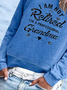 Lässig Textbriefe Herbst Elasthan Täglich Weit Regelmäßig H-Linie Regelmäßig Größe Sweatshirts für Damen