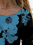 Lässig Geblümt Herbst Täglich Weit H-Linie Regelmäßig Mittel Elastizität Regelmäßig Größe T-Shirt für Damen