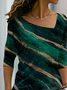 Damen Geometrisch Lässig Herbst Täglich Jersey Asymmetrisch H-Linie Regelmäßig Regelmäßig Größe Blusen & Shirts