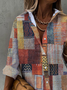 Geometrisch Lässig Herbst Polyester Leicht Nein Elastizität Weit H-Linie Regelmäßig Größe Bluse für Damen